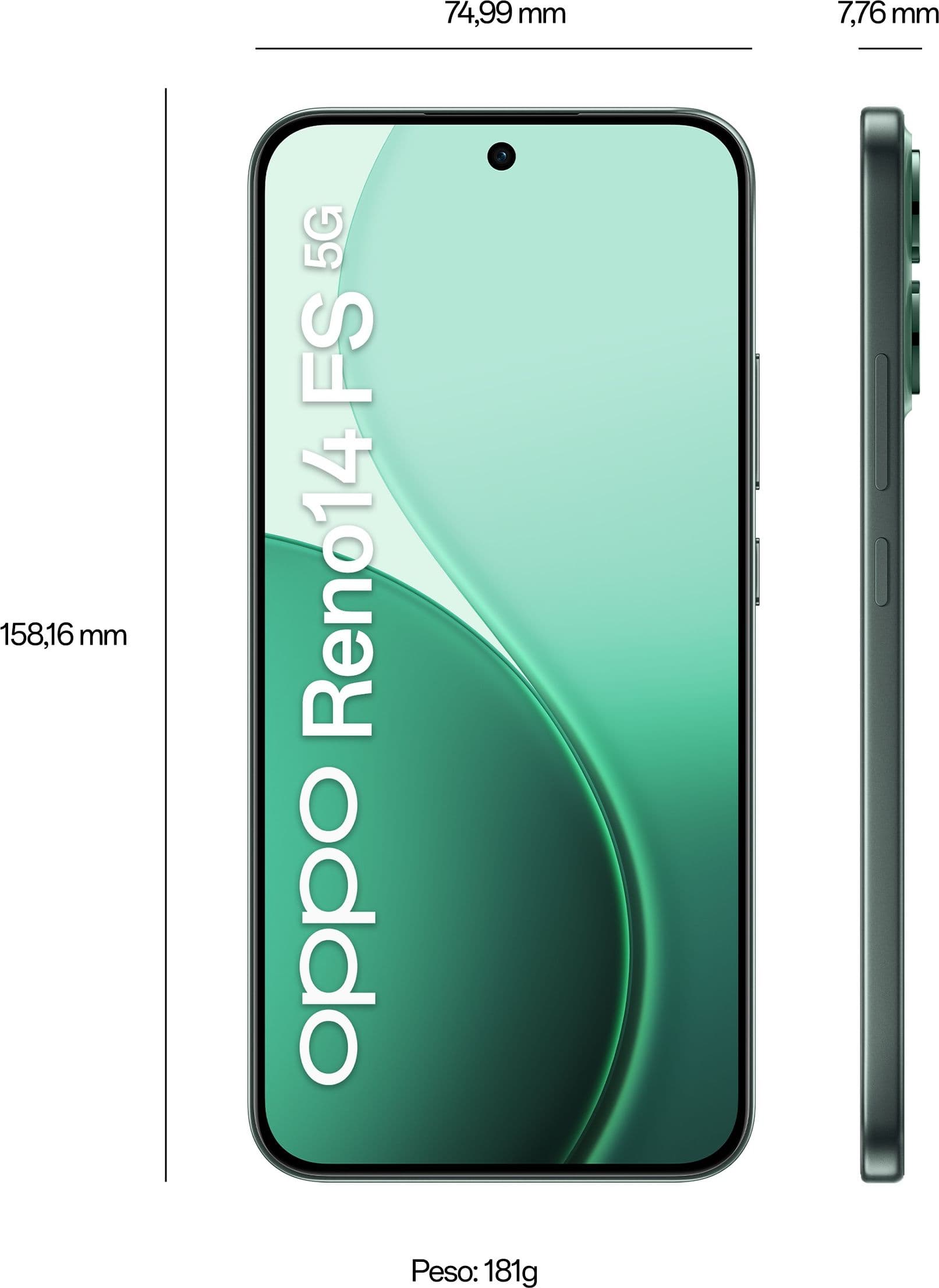 OPPO Reno14 FS 5G 16,7 cm (6.57") Doppia SIM Android 15 USB tipo-C 12 GB 512 GB 6000 mAh Verde - 7