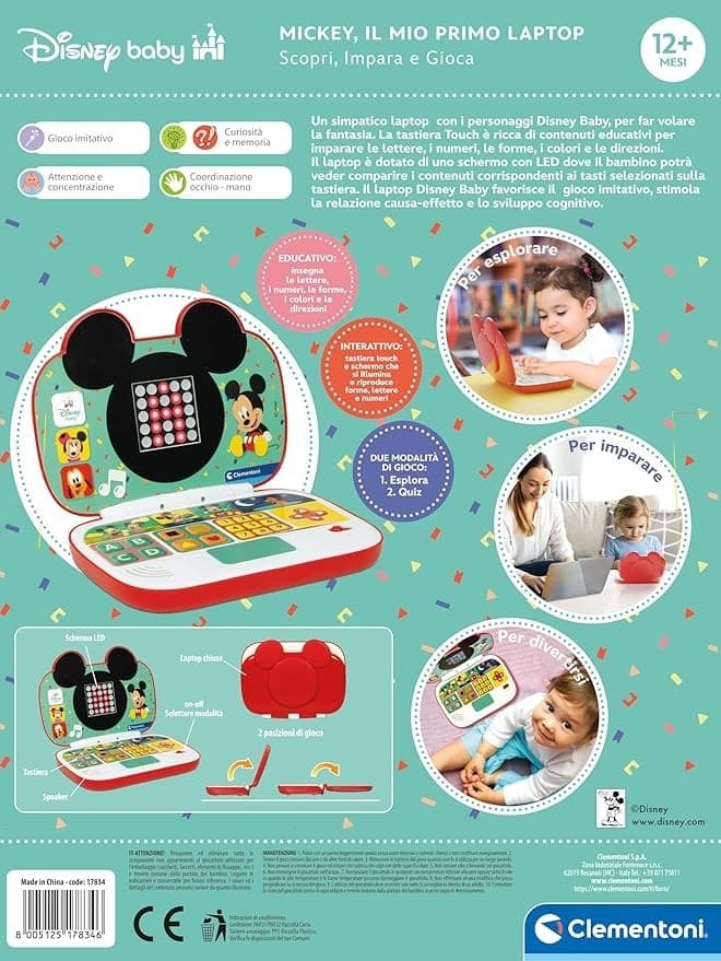 Disney Baby Clementoni - Il Mio Primo Laptop Mickey 17834 - 5