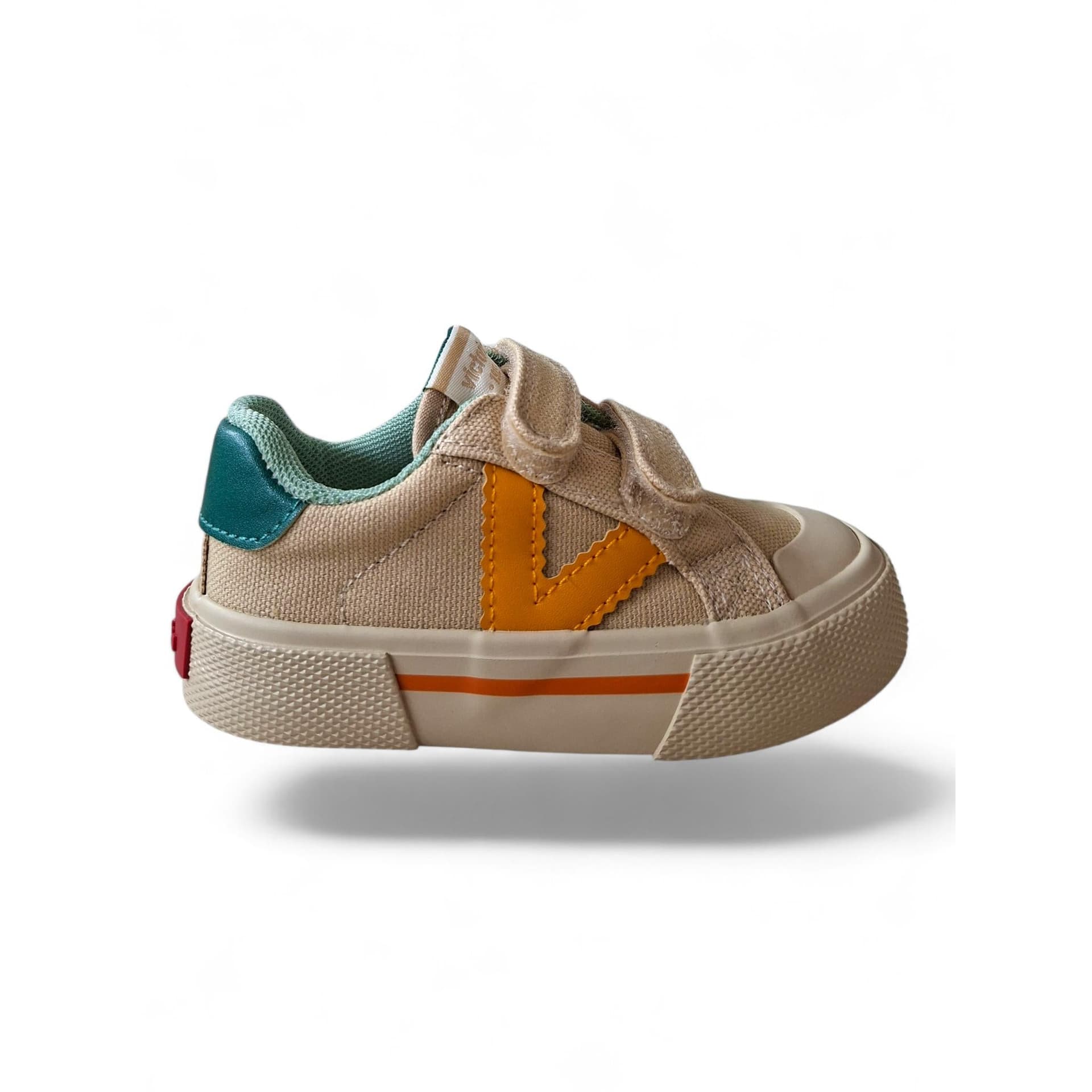 Victoria Tribu Sneakers Bambino Beige – Arancione Verde con Doppio Velcro e Punta Rinforzata | Taglie 22-30 - 6