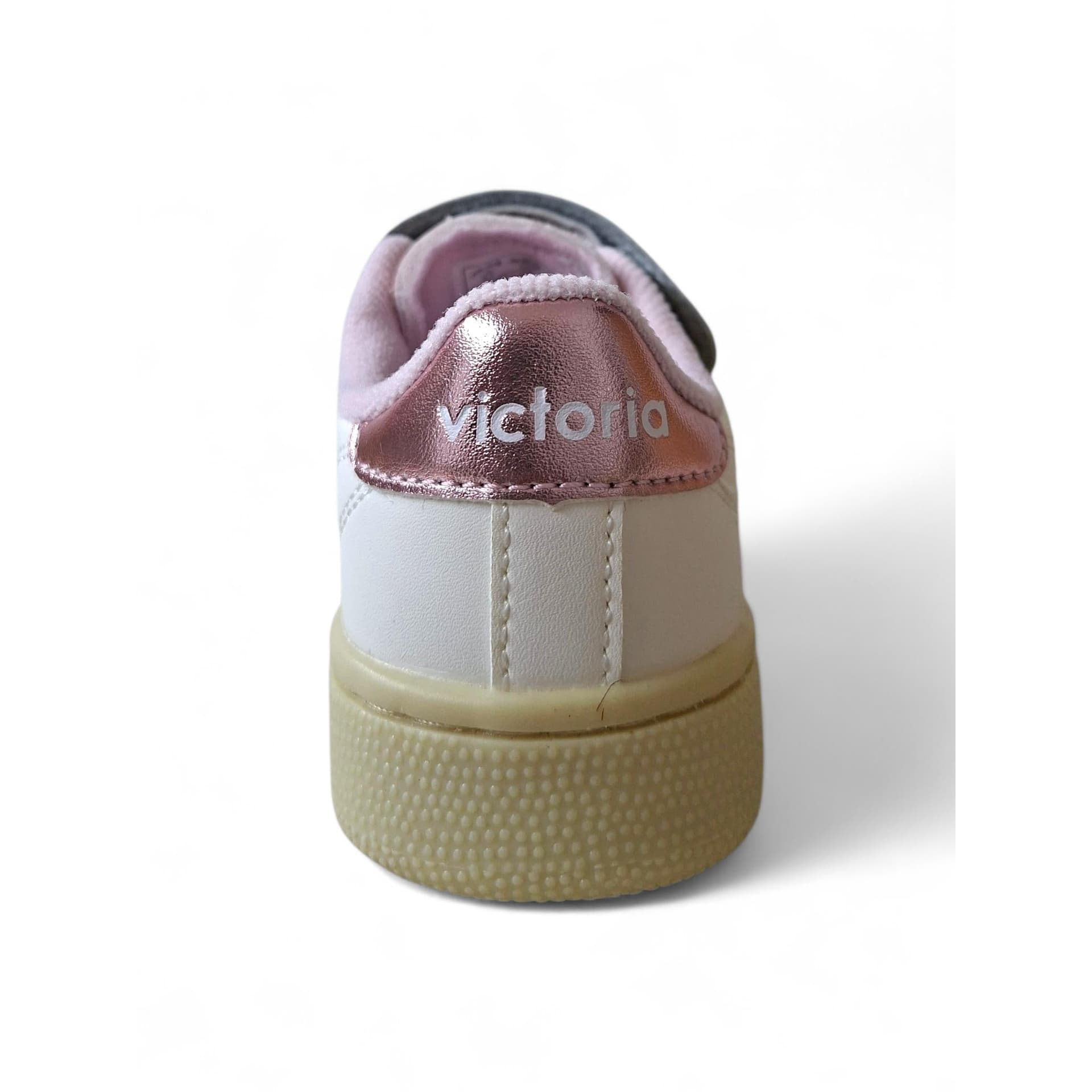 Victoria Oslo Sneakers Bambina Bianco Pelle – Suede Grigio e Glitter Argento Rosa con Velcro | Taglie 28-38 - 3