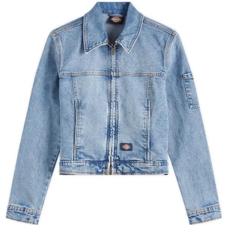 Dickies Giacca Denim Slim Jkt Rinsed Faded Blue - 4