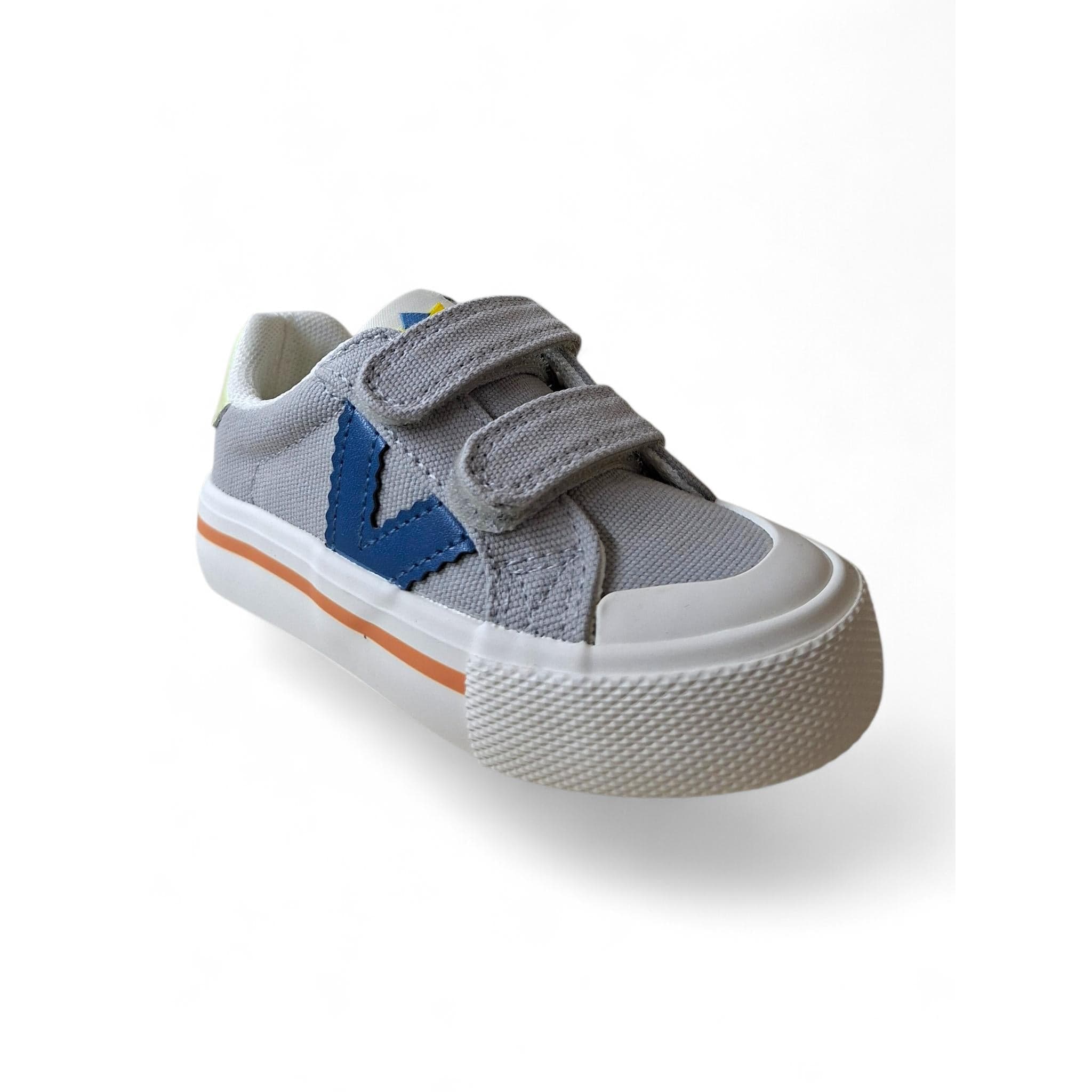 Victoria Tribu Sneakers Bambino Grigio Blue Giallo – Tela con Doppio Velcro e Punta Rinforzata | Taglie 22-30 - 2