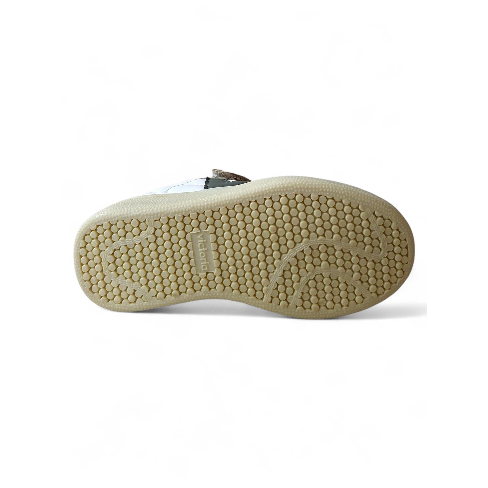 Victoria Oslo Sneakers Bambino Bianco Pelle – Inserti Suede Beige Verdone con Velcro | Taglie 28-38 - 5