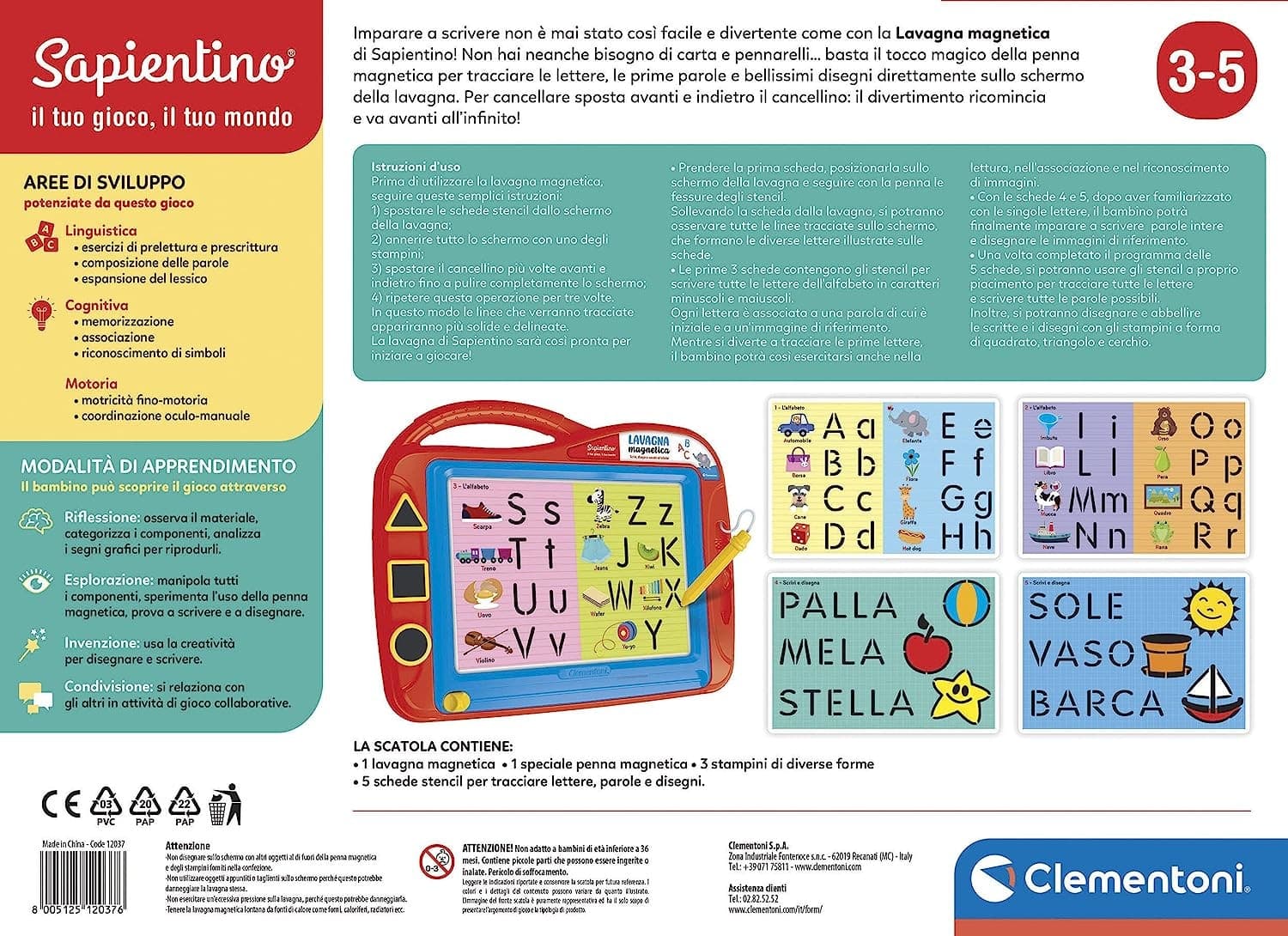 Clementoni - Sapientino Lavagna magnetica cancellabile 12037 - 7