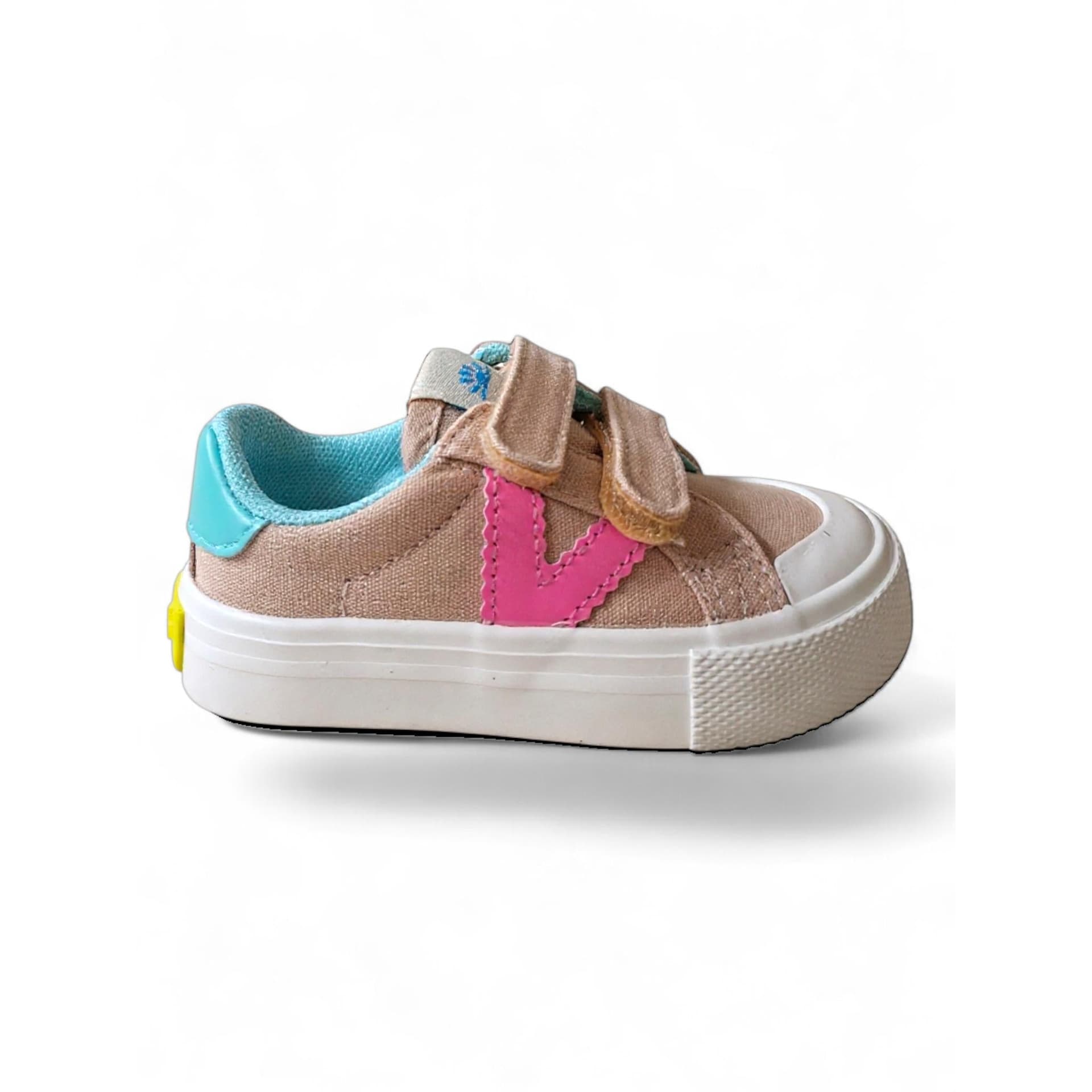 Victoria Tribu Sneakers Bambina Cipria – Rosa Verde Acqua Giallo con Doppio Velcro | Taglie 22-30 - 6