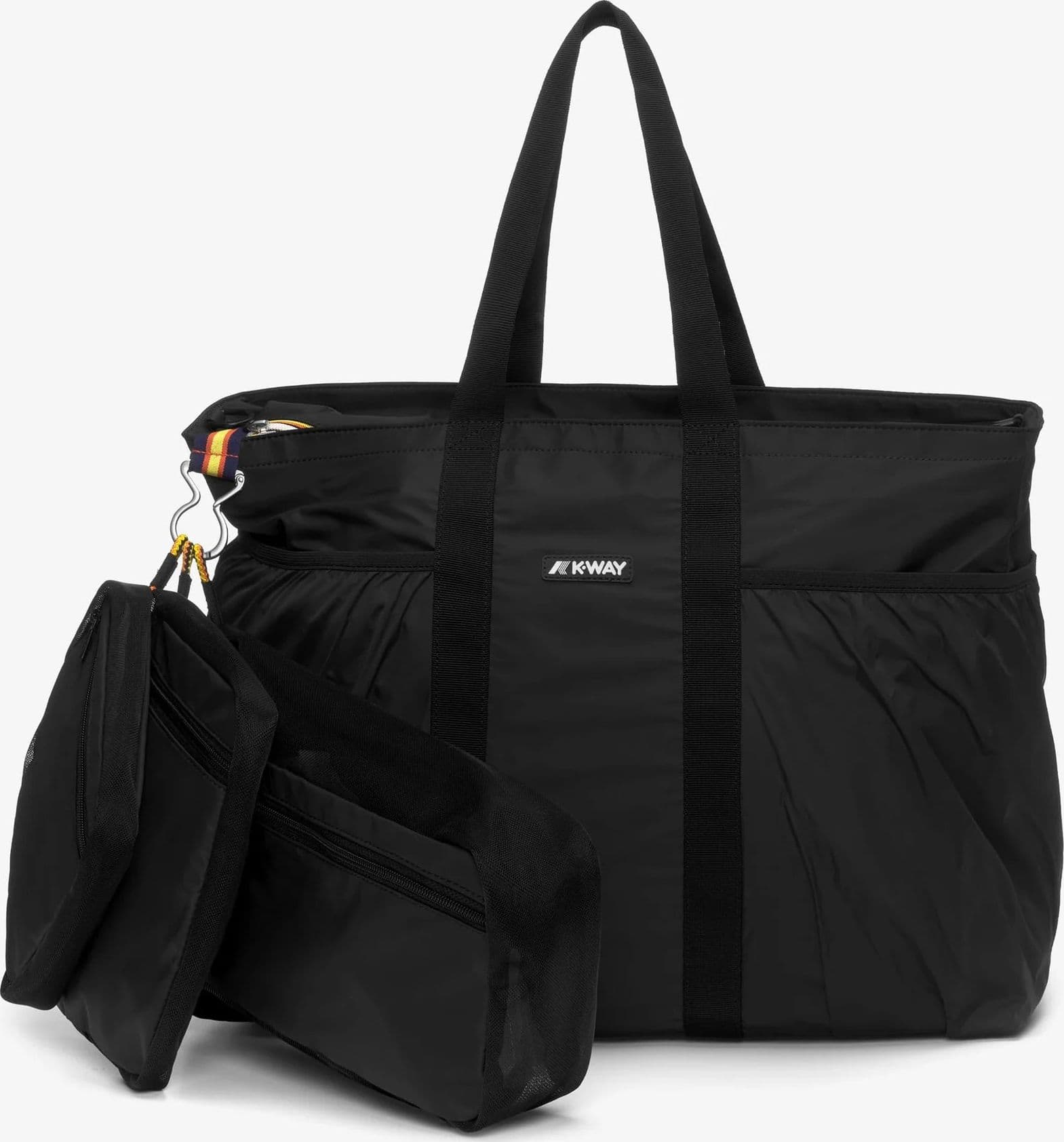 K-way Borsa donna Tote Impermeabile Versatile Unisex Nera e Grigia con Scomparti K4122LW USY - 5