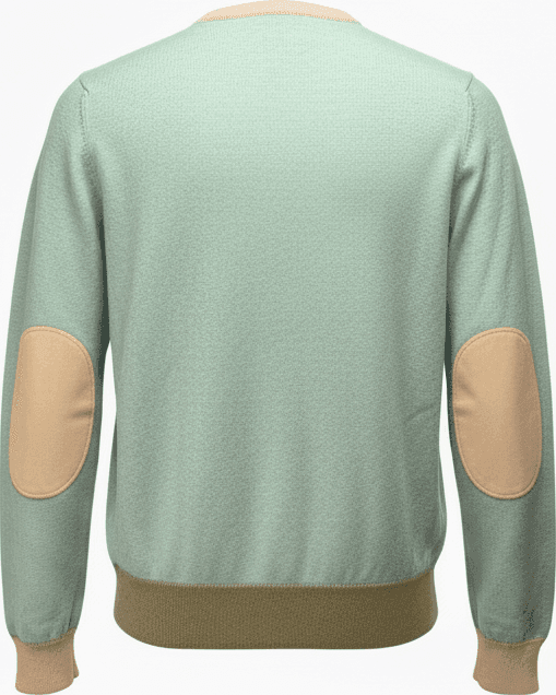 Maglia uomo Laboratori Italiani - Scollo a V base polsini e collo in contrasto Colore Celeste Made in Italy - 3