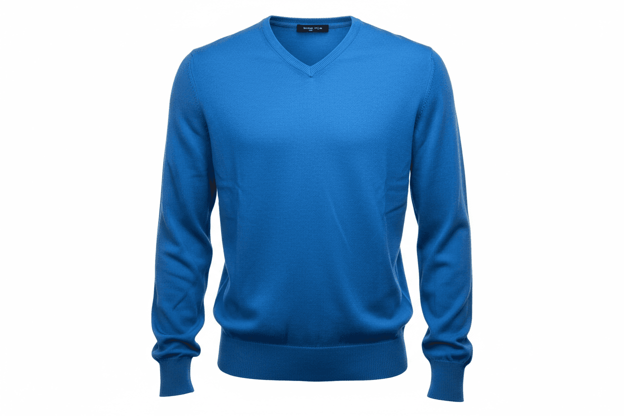 Maglia uomo Laboratori Italiani - Scollo a V Blu Royal Made in Italy in T-Shirt Couture - Sestu, commercioVirtuoso.it