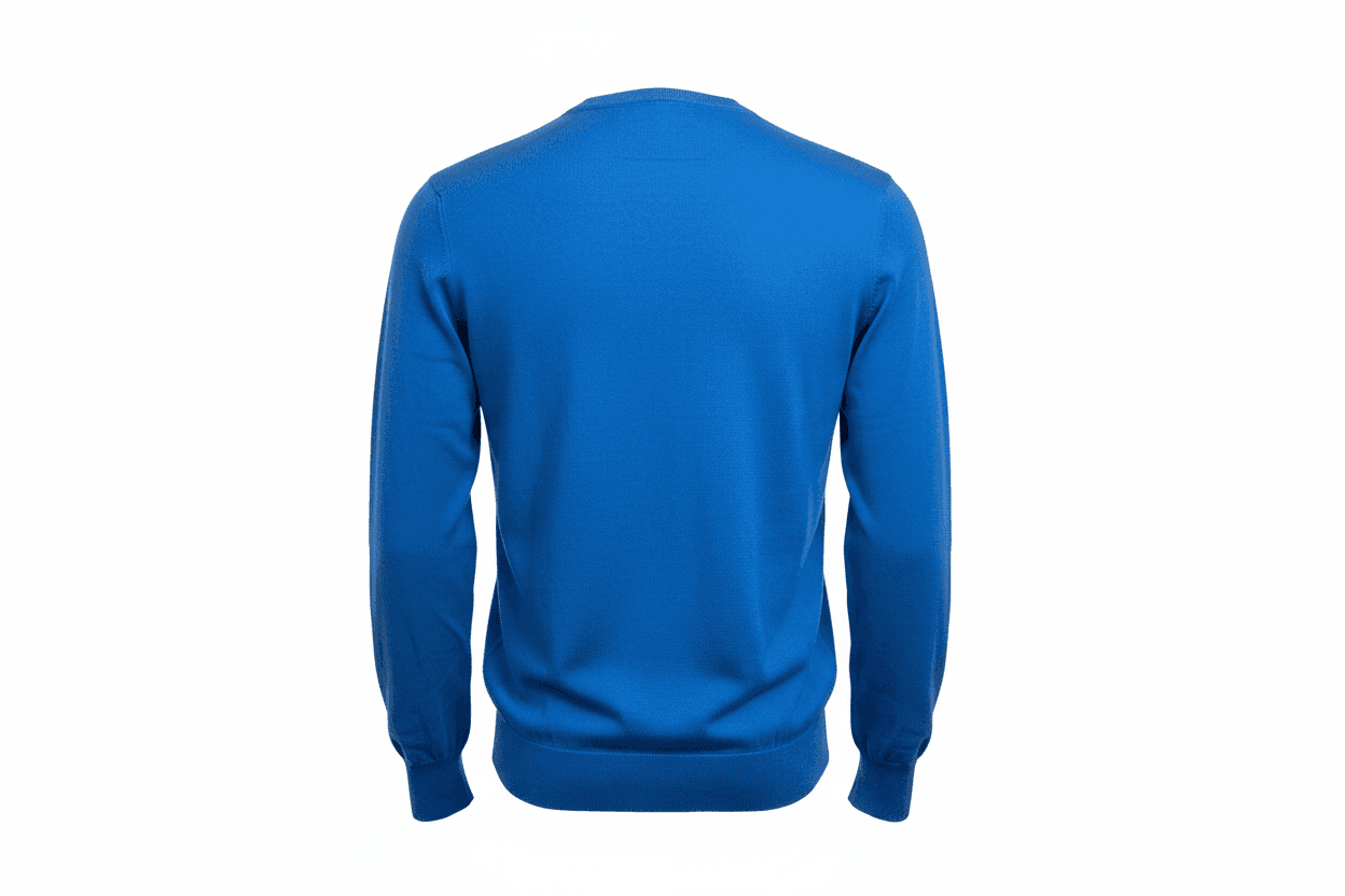 Maglia uomo Laboratori Italiani - Scollo a V Blu Royal Made in Italy - 3