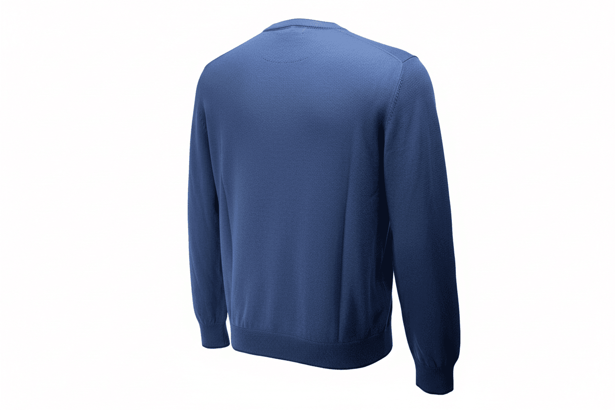 Maglia uomo Aeronautica Militare - Scollo a V toppe in tinta Fregio frontale Blu scuro - 3