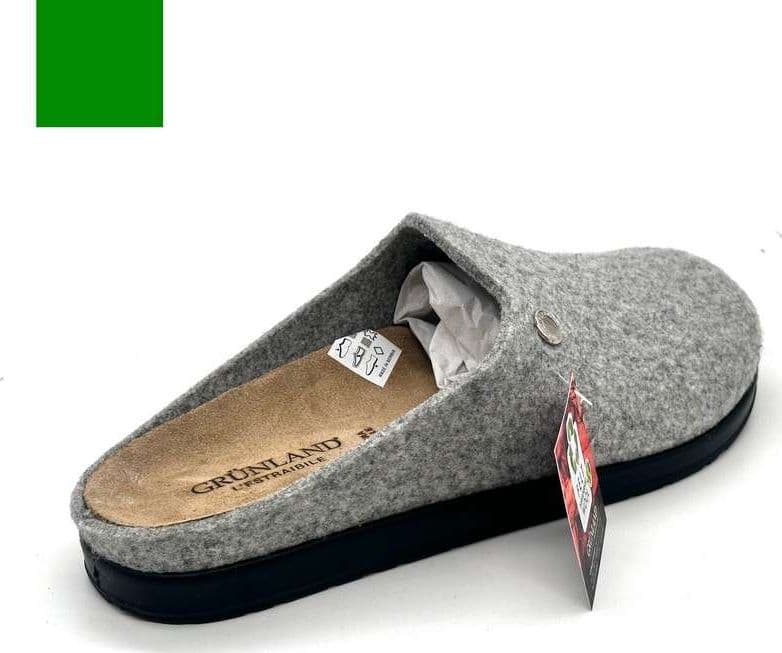 Grunland ciabatte uomo Pone in feltro di lana grigie in Pantofole Calzature Durello - Agna, commercioVirtuoso.it
