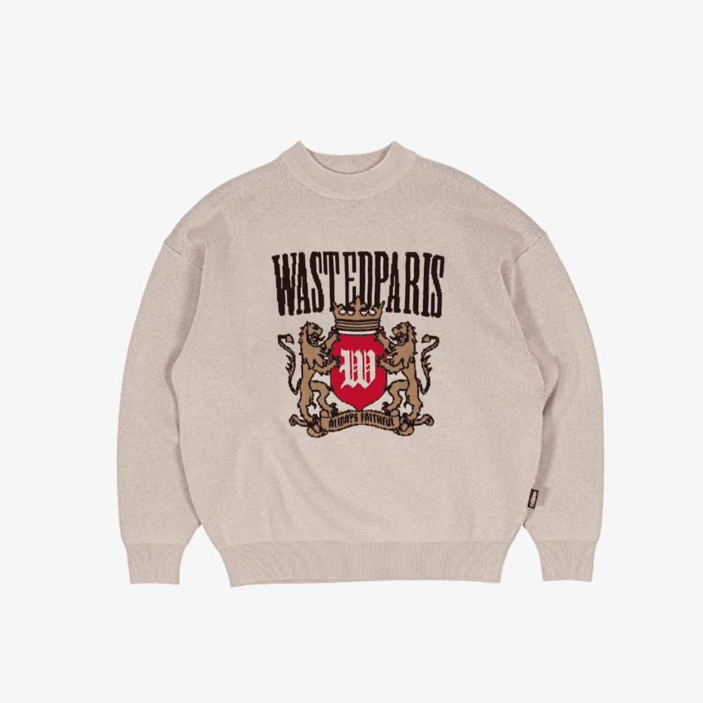 Maglione Wasted Paris Crest crewneck Beige - 4
