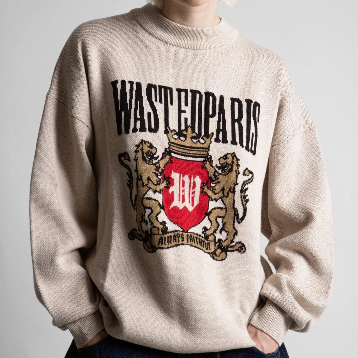 Maglione Wasted Paris Crest crewneck Beige - 2