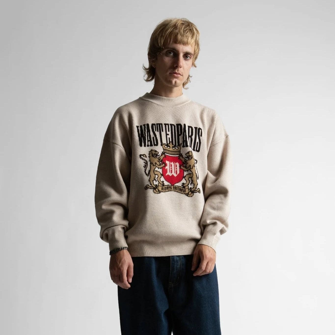 Maglione Wasted Paris Crest crewneck Beige - 3