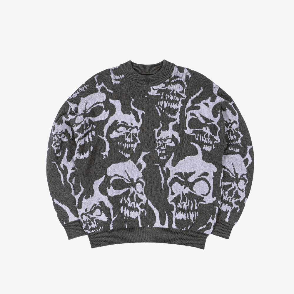 Maglione Wasted Paris Skull Charcoal - 4