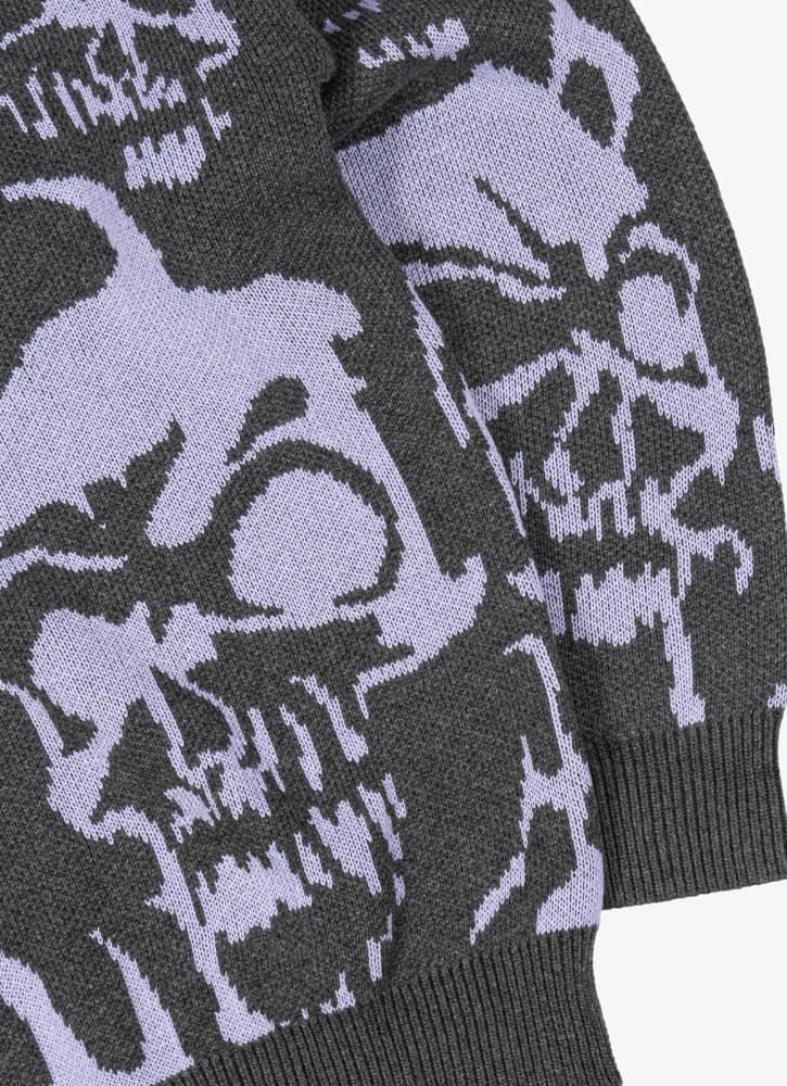 Maglione Wasted Paris Skull Charcoal - 3