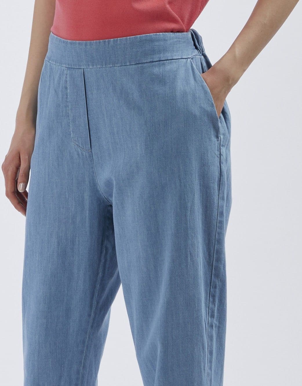 PANTALONE TIPO JOGGER IN CHAMBRAY - 3