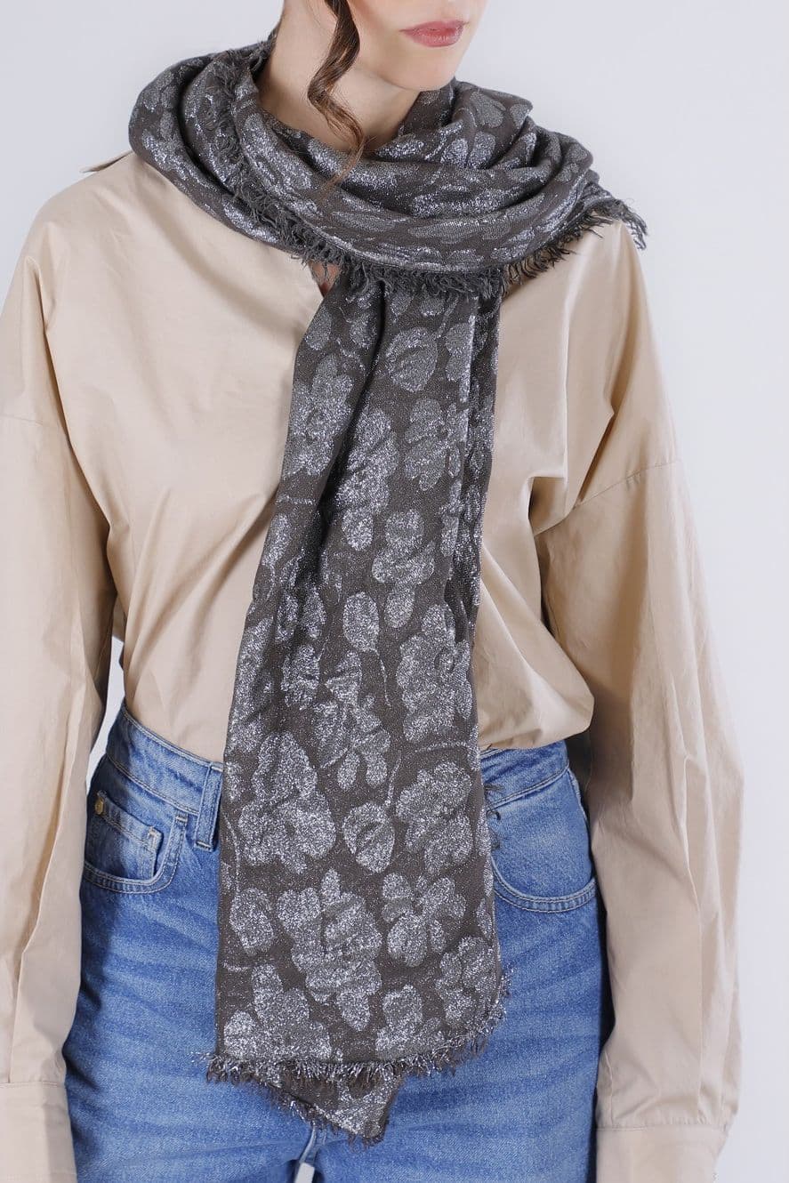PASHMINA CON FIORI LUREX - 6