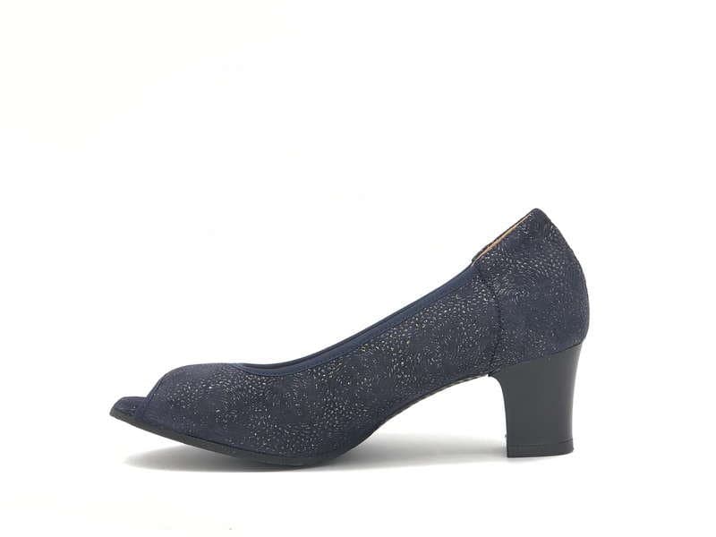 COMODA IDEA Décolleté spuntato in tessuto blu e oro 1170 in Comodini Calzature Durello - Agna, commercioVirtuoso.it
