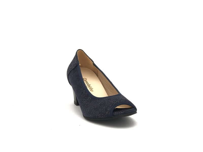 COMODA IDEA Décolleté spuntato in tessuto blu e oro 1170 in Comodini Calzature Durello - Agna, commercioVirtuoso.it