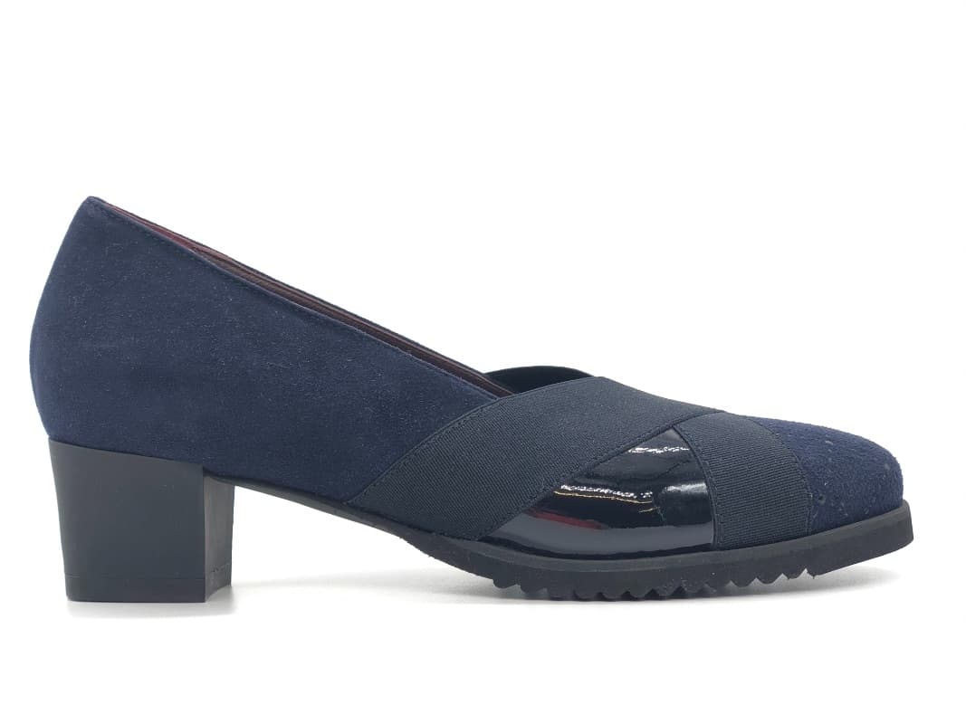 COMODAIDEA Décolleté elasticizzato blu in pelle e suede 926 - 6