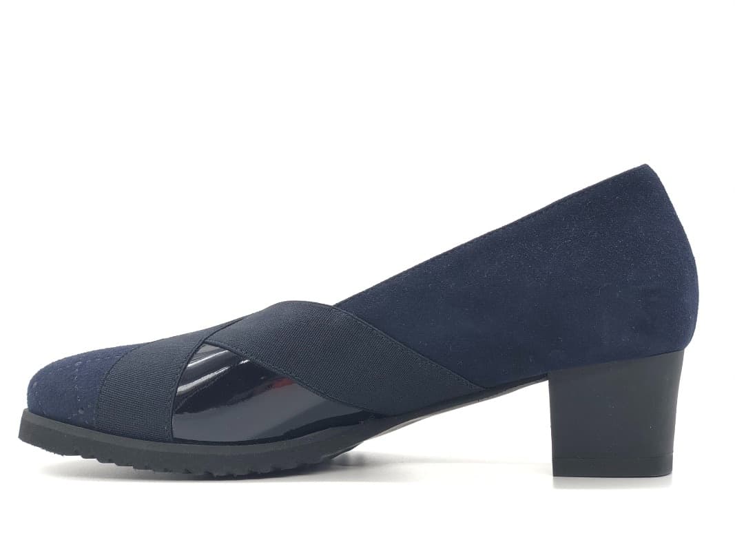 COMODAIDEA Décolleté elasticizzato blu in pelle e suede 926 in Divani Calzature Durello - Agna, commercioVirtuoso.it