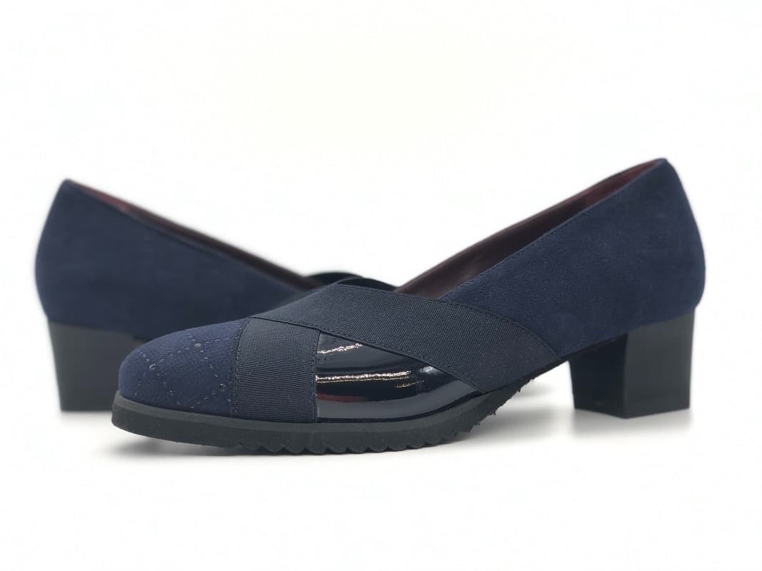 COMODAIDEA Décolleté elasticizzato blu in pelle e suede 926 in Divani Calzature Durello - Agna, commercioVirtuoso.it