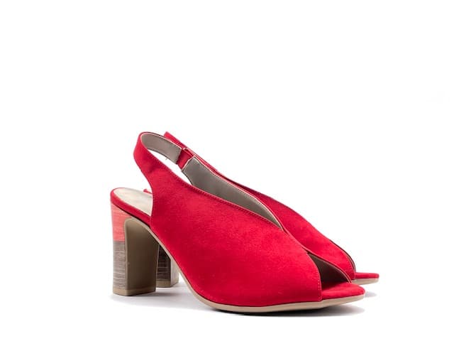 COMART Sandalo donna in camoscio rosso - 5