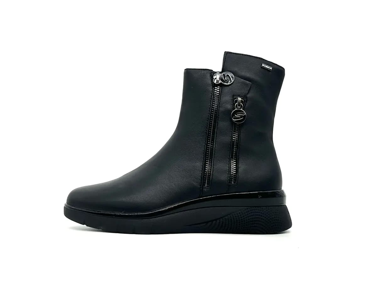 Stonefly stivaletti donna pelle nera doppia zip waterproof comfort in Stivali Calzature Durello - Agna, commercioVirtuoso.it