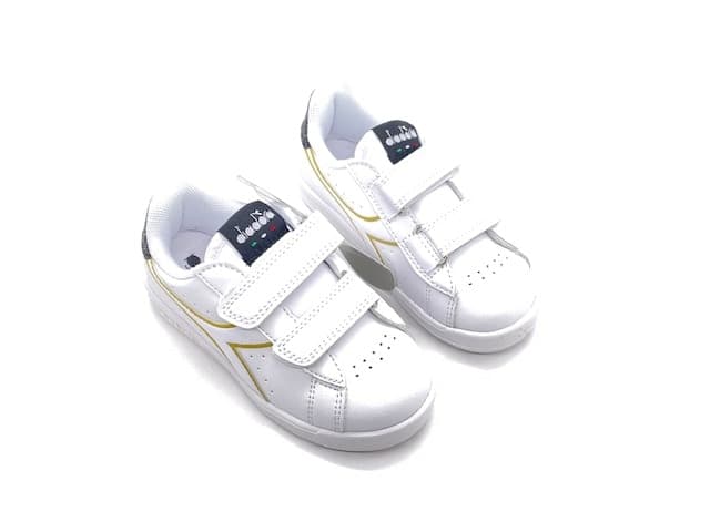 DIADORA Sneakers bambina GAME P PS GIRL white black gold in Sneaker casual Calzature Durello - Agna, commercioVirtuoso.it