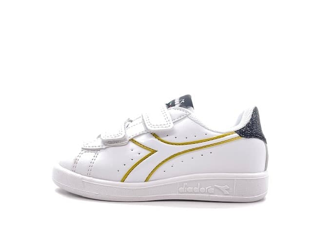 DIADORA Sneakers bambina GAME P PS GIRL white black gold in Sneaker casual Calzature Durello - Agna, commercioVirtuoso.it