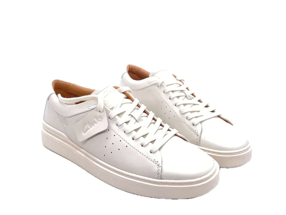 CLARKS CRAFT SWIFT Sneakers uomo in pelle bianche in Sneaker casual Calzature Durello - Agna, commercioVirtuoso.it