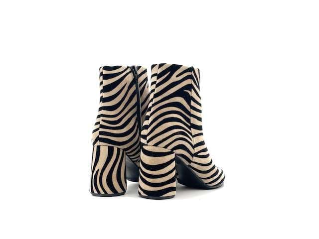 ENZO D'ALESSANDRO Tronchetto Donna Zebrato Nero Beige in Stivali Calzature Durello - Agna, commercioVirtuoso.it