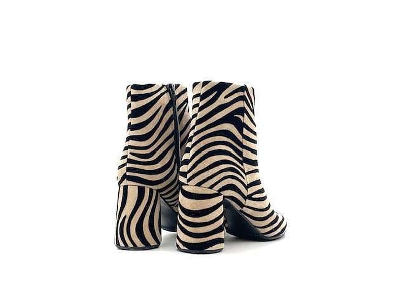 ENZO D'ALESSANDRO Tronchetto Donna Zebrato Nero Beige in Stivali Calzature Durello - Agna, commercioVirtuoso.it