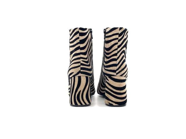 ENZO D'ALESSANDRO Tronchetto Donna Zebrato Nero Beige in Stivali Calzature Durello - Agna, commercioVirtuoso.it