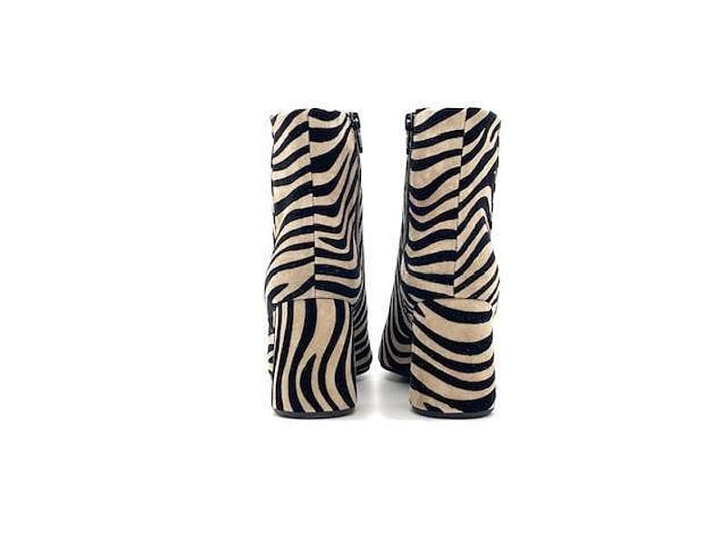 ENZO D'ALESSANDRO Tronchetto Donna Zebrato Nero Beige in Stivali Calzature Durello - Agna, commercioVirtuoso.it
