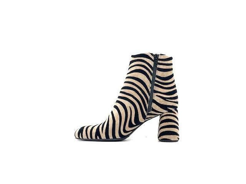 ENZO D'ALESSANDRO Tronchetto Donna Zebrato Nero Beige in Stivali Calzature Durello - Agna, commercioVirtuoso.it