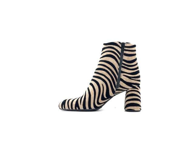 ENZO D'ALESSANDRO Tronchetto Donna Zebrato Nero Beige in Stivali Calzature Durello - Agna, commercioVirtuoso.it