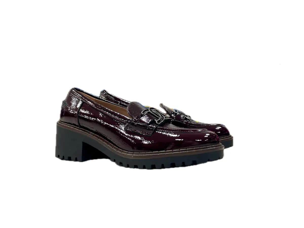 comfort Mocassino Donna bordò in Pelle - 7