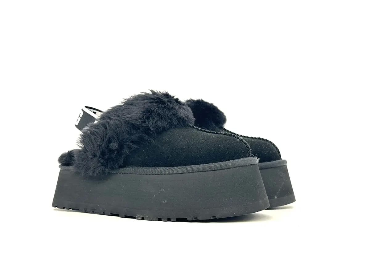 UGG ciabatte donna scamosciate nere foderate lana cinturino logo UGG - 7
