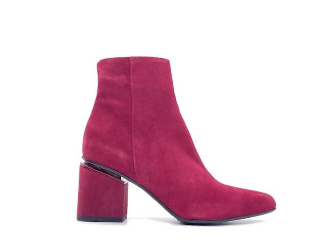 Stivaletto bordeaux donna a punta in pelle tacco 5 Enzo D'Alessandro in Stivali Calzature Durello - Agna, commercioVirtuoso.it