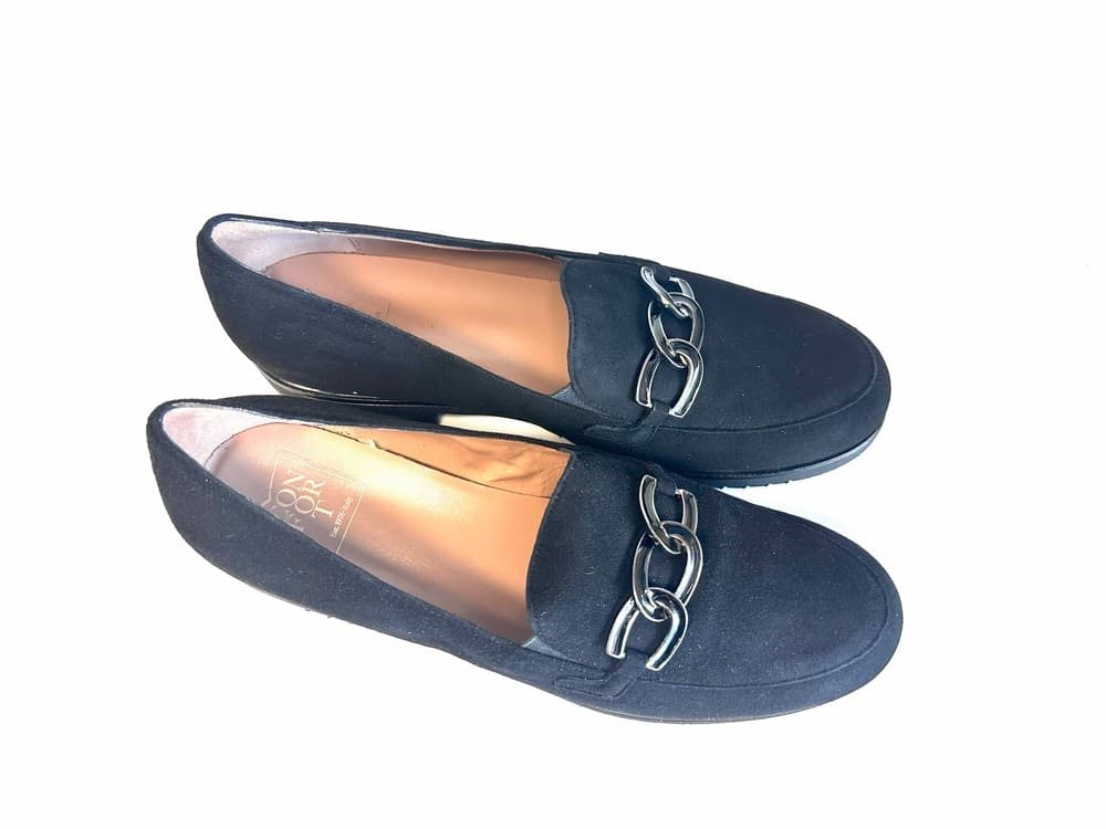 comfort Mocassino donna in camoscio nero C3I2417 tacco 20 in Loafer e mocassini Calzature Durello - Agna, commercioVirtuoso.it