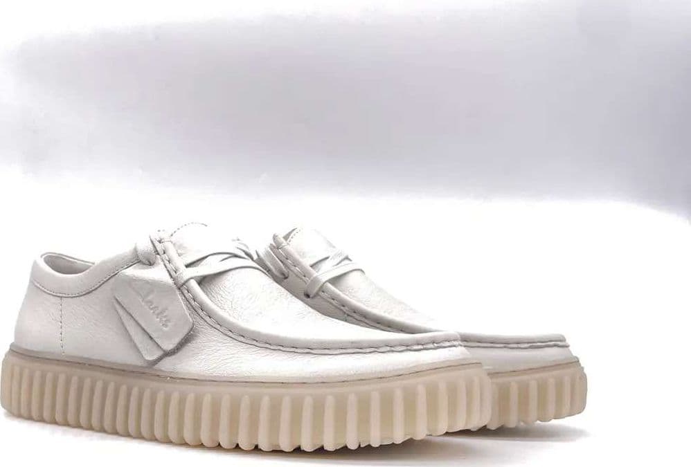 CLARKS TORHILL LO Stringata uomo in pelle bianca in Scarpe stringate basse Calzature Durello - Agna, commercioVirtuoso.it