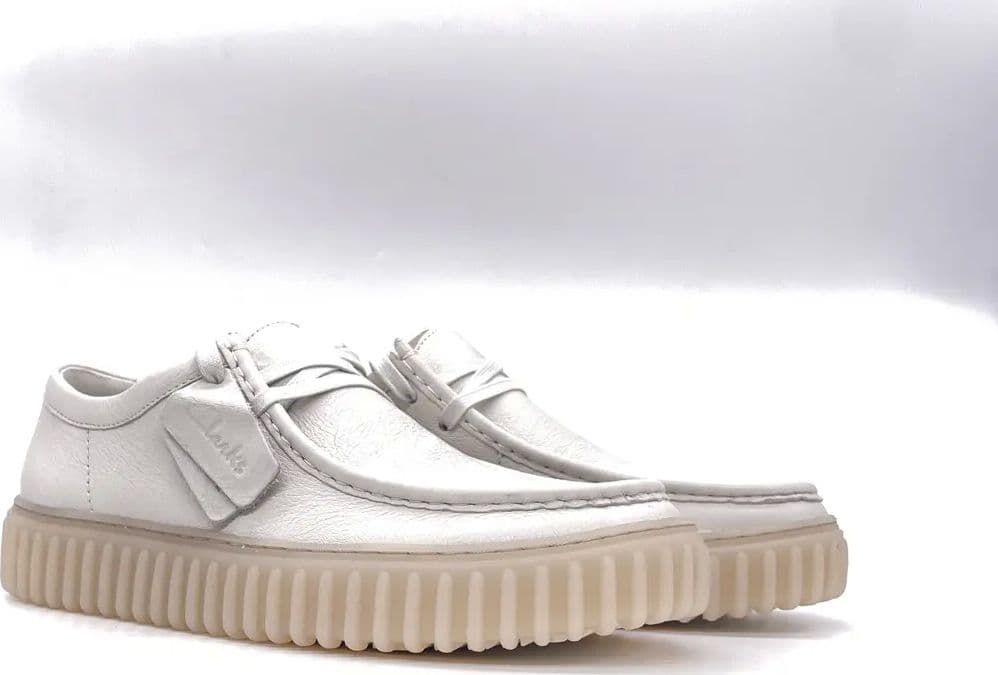 CLARKS TORHILL LO Stringata uomo in pelle bianca in Scarpe stringate basse Calzature Durello - Agna, commercioVirtuoso.it