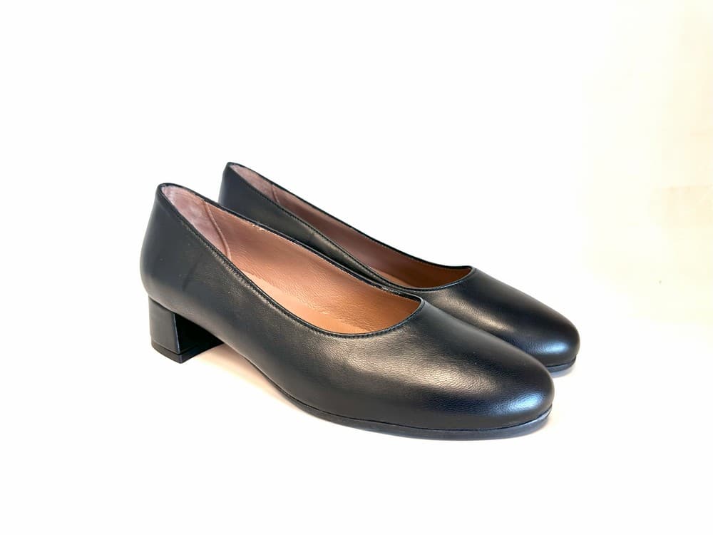 comfort Décolleté in pelle nera tacco 30 punta tonda C3I5465 - 5