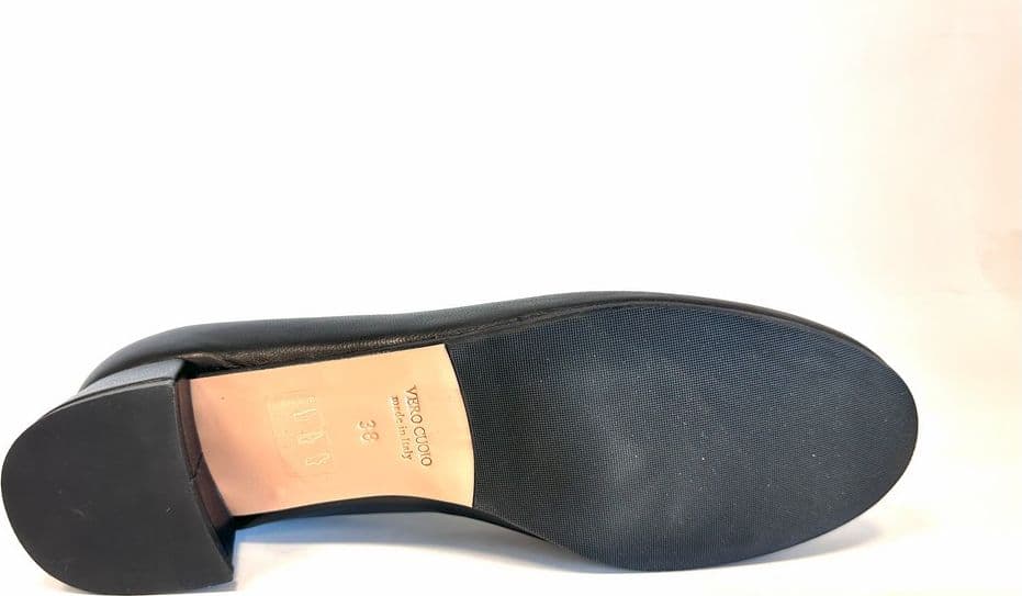 comfort Décolleté in pelle nera tacco 30 punta tonda C3I5465 in Scarpe col tacco Calzature Durello - Agna, commercioVirtuoso.it