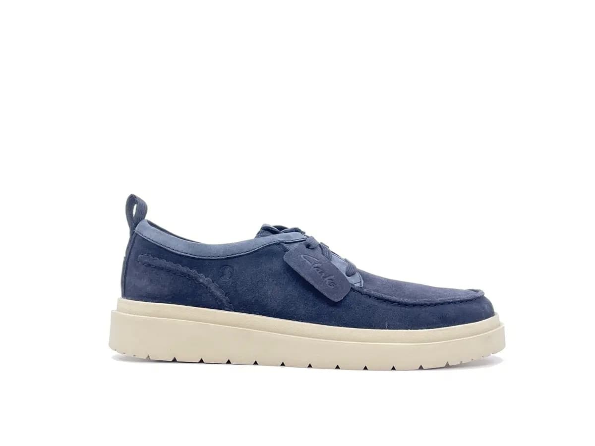 CLARKS POLDEN MOC scarpe uomo in pelle nabuk blu in Loafer e mocassini Calzature Durello - Agna, commercioVirtuoso.it