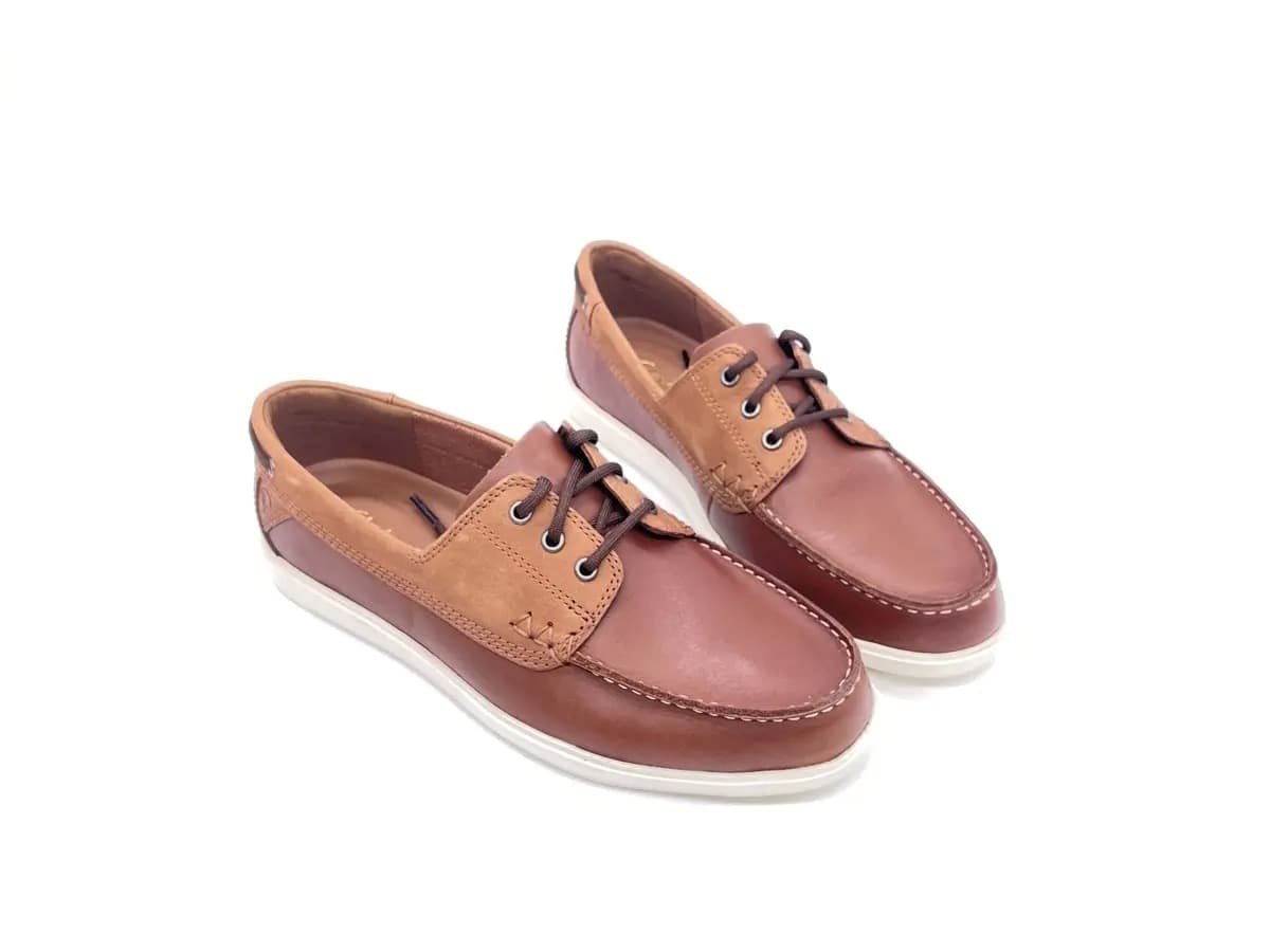 CLARKS Mocassino uomo Bratton Boat pelle dark tan in Loafer e mocassini Calzature Durello - Agna, commercioVirtuoso.it