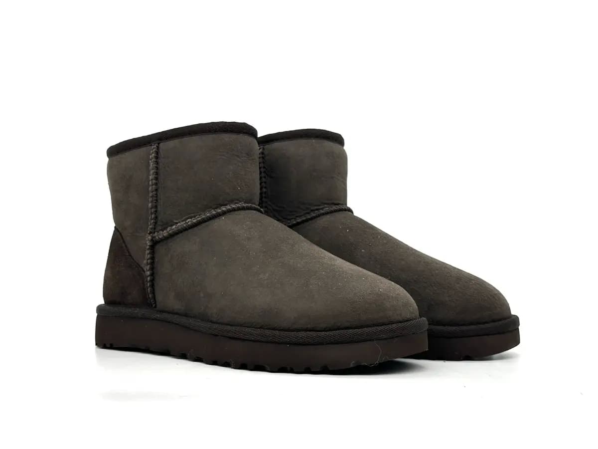 UGG stivaletti uomo scamosciati marroni foderati lana suola antiscivolo - 6
