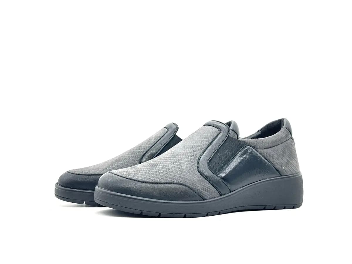 Grunland scarpa donna elasticizzata grigia con sottopiede in pelle estraibile - 6